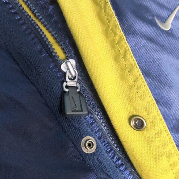 90s Nike Parka Sherpa Lined Stadium Jacket Long Men’s Size XXL Blue Big Swoosh - Picture 6 of 11